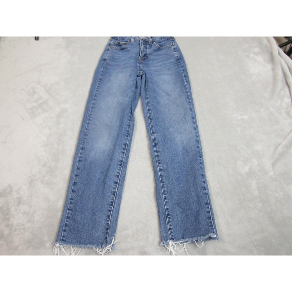Universal Thread Jeans Womens 2R‎ Blue Raw Hem 80s Slim Mid Rise Denim